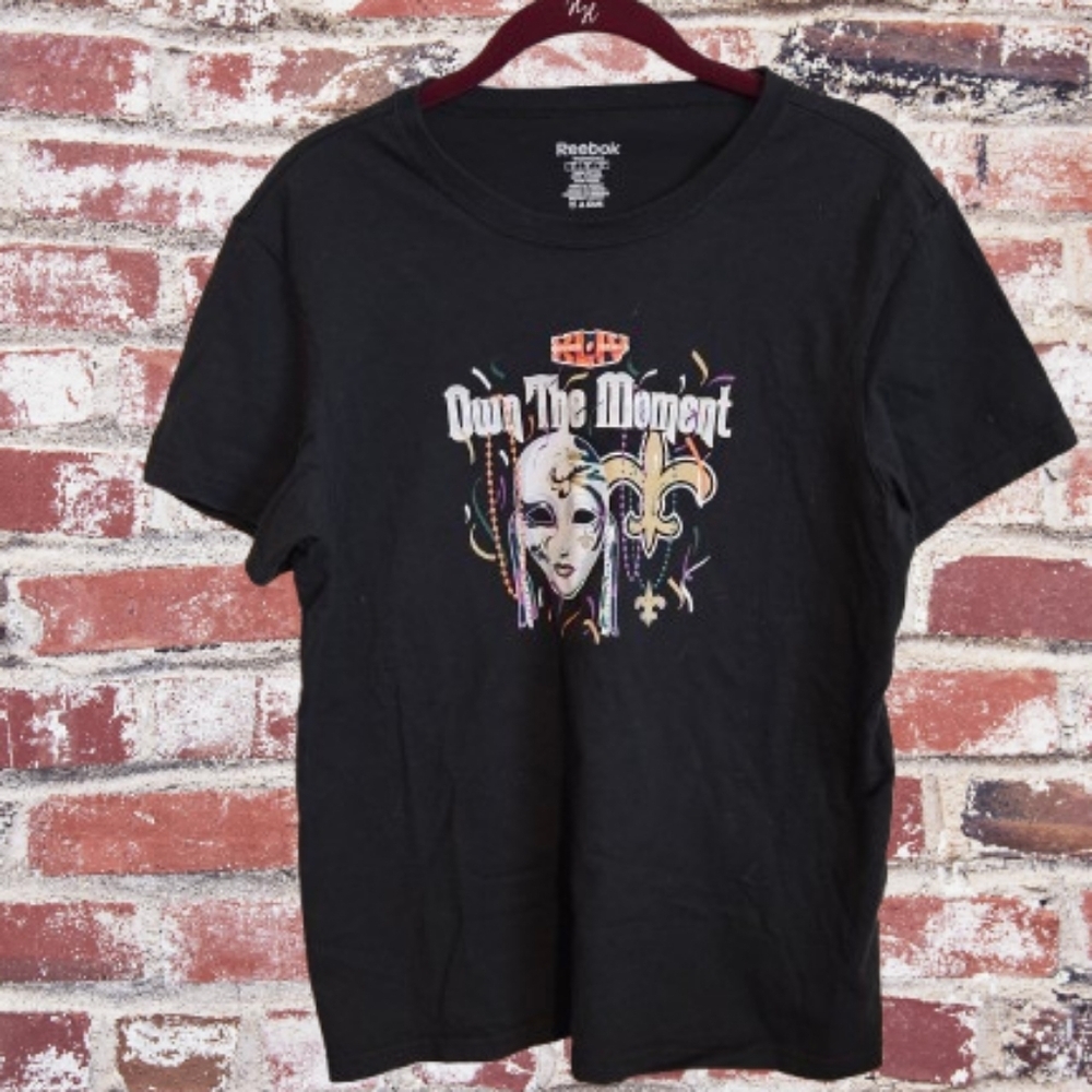 π£Reebok Super Bowl XLIV New Orleans Saints Own The Moment Who Dat Tshirt Medium